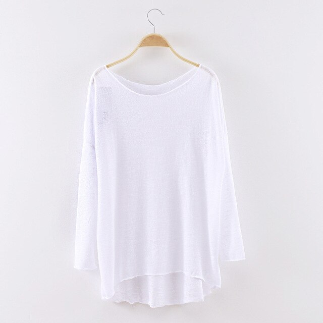 Top maille transparente manches longues Ainoa