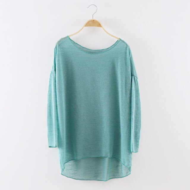 Top maille transparente manches longues Ainoa