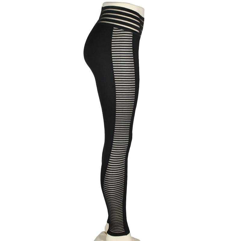 Legging noir maille fantaisie taille haute