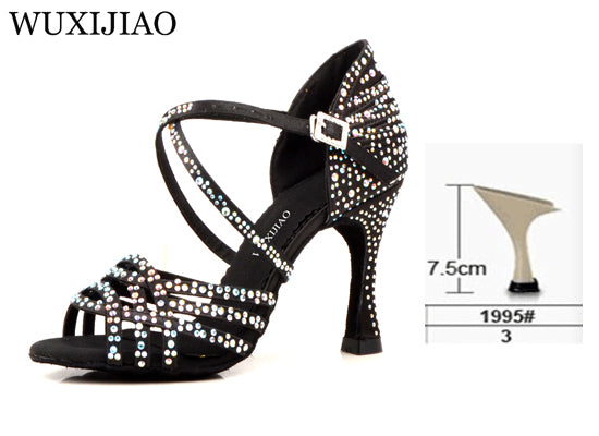 Chaussures de danse Hoa coloris noir strass Talons 6 à 10cm