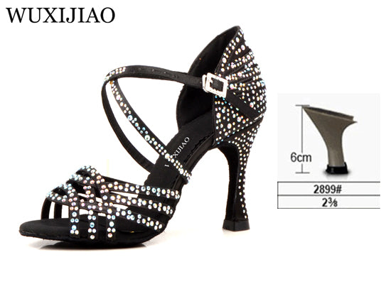 Chaussures de danse Hoa coloris noir strass Talons 6 à 10cm