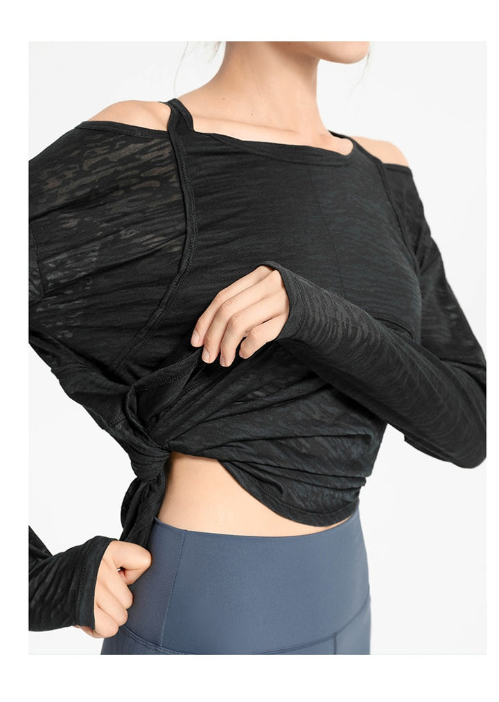Top manches longues épaules dénudées Shana