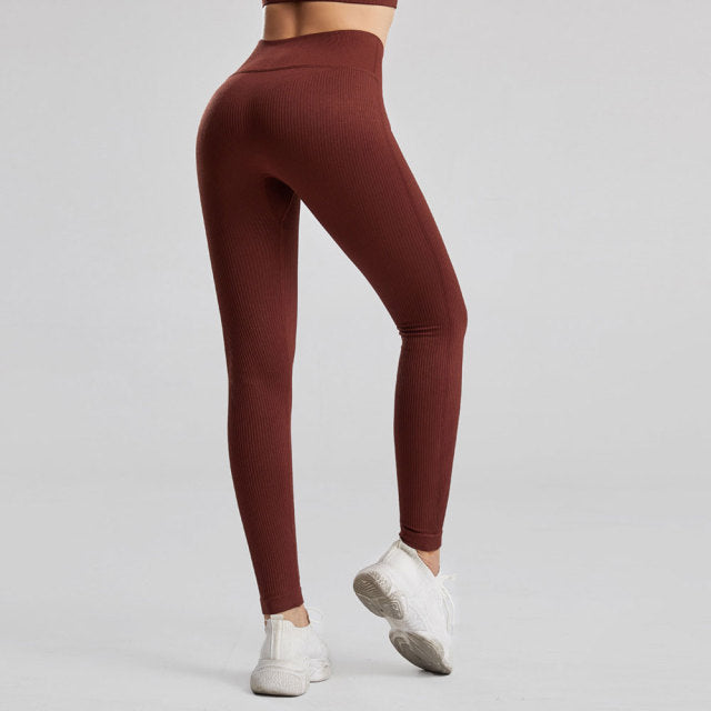 Legging en maille côtelé avec cordon