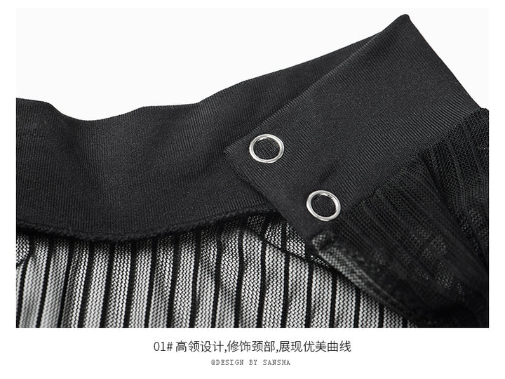 Justaucorps avec manches courtes décolleté dos Sansha