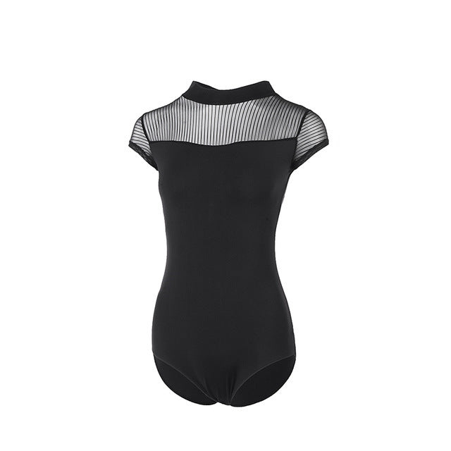 Justaucorps avec manches courtes décolleté dos Sansha