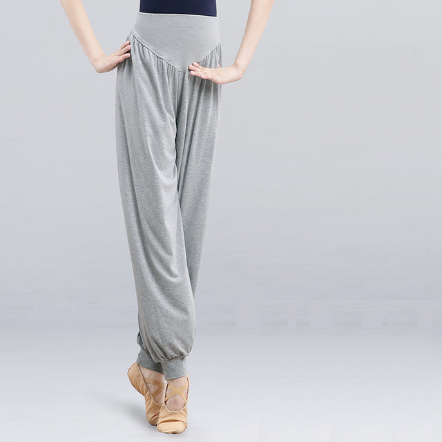 Pantalon danse ample resserré aux chevilles coloris gris