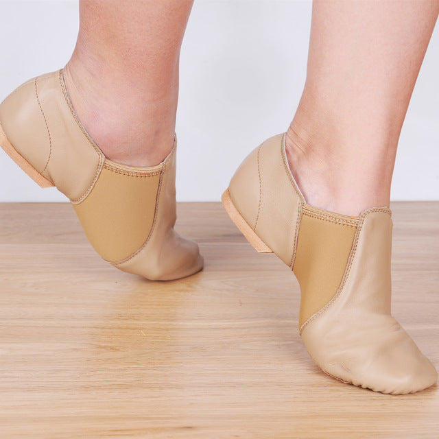 Chaussons de danse - Sneakers stretch en cuir pour danse Jazz ou danse Latines  pour enfant et adulte - 2 coloris au choix: noir ou chair - Dance Store