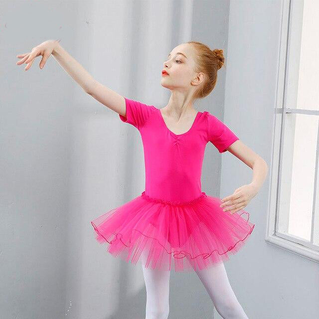 Justaucorps manches courtes avec jupette Cindy