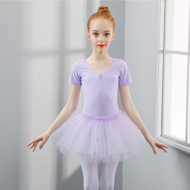 Justaucorps manches courtes avec jupette Cindy