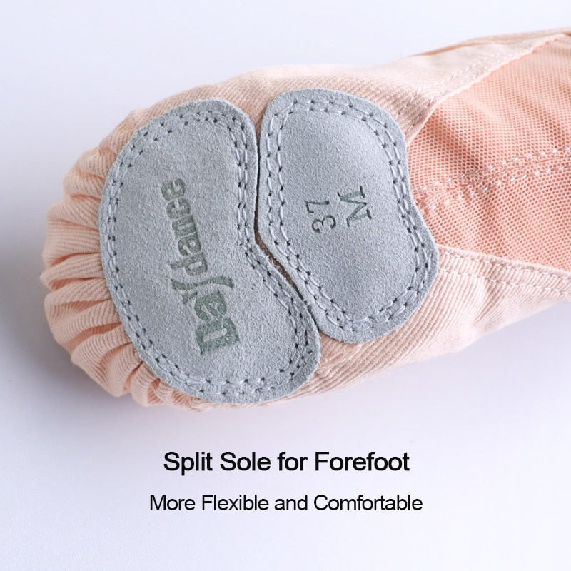 Chaussons de danse Classique demi pointes en coton stretch avec élastiques cousus aux chaussons pour adultes 2 coloris au choix: beige clair ou beige foncé - Dance Store