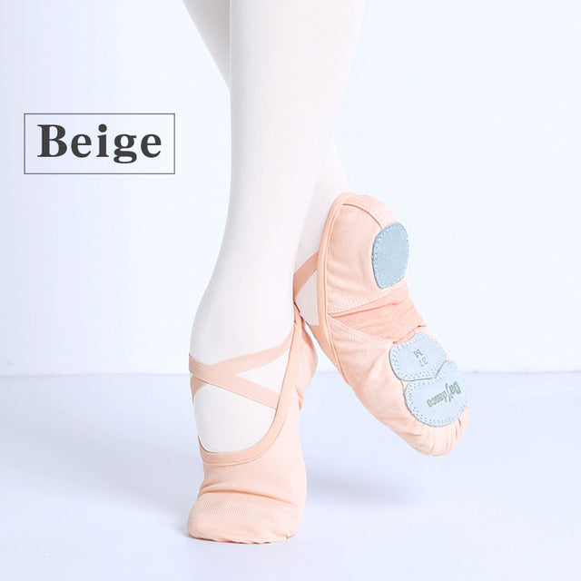 Chaussons de danse Classique demi pointes en coton stretch avec élastiques cousus aux chaussons pour adultes 2 coloris au choix: beige clair ou beige foncé - Dance Store